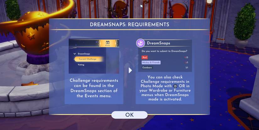 DreamSnaps feature in Disney Dreamlight Valley.