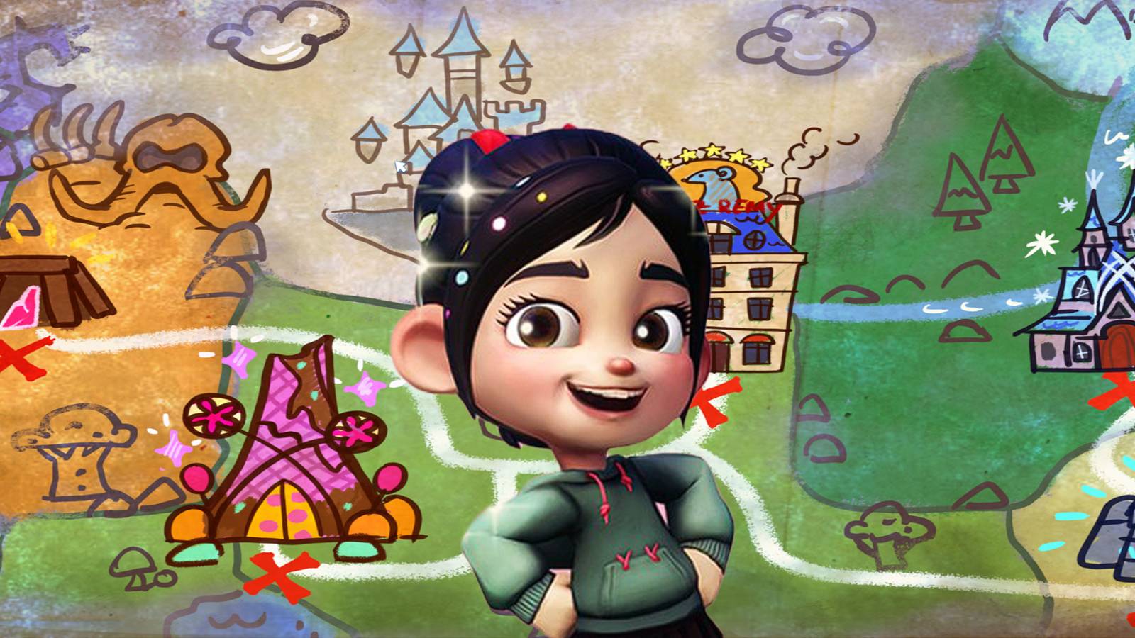 Fungeons and Dragons quest with Vanellope in Disney Dreamlight Valley.