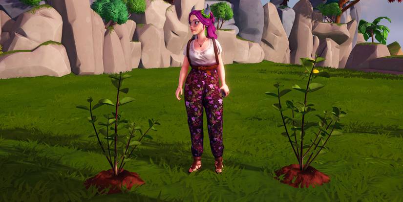 oregano plant growing in the plaza in disney dreamlight valley.