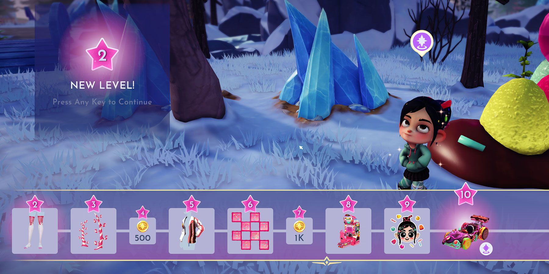 Vanellope von Schweetz in Disney Dreamlight Valley.