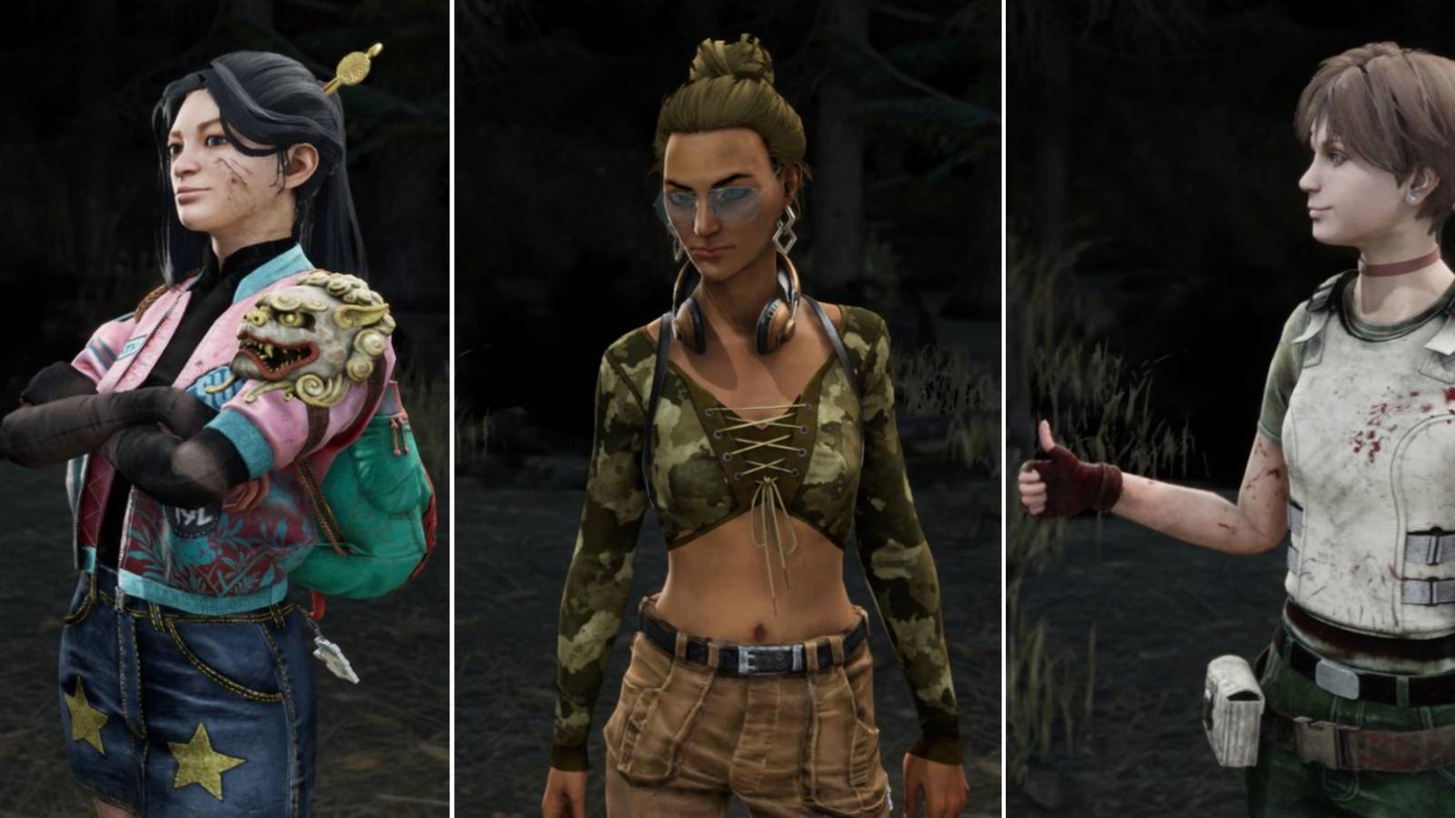 Feng Min, Zarina Kassir, and Rebecca Chambers from Dead by Daylight