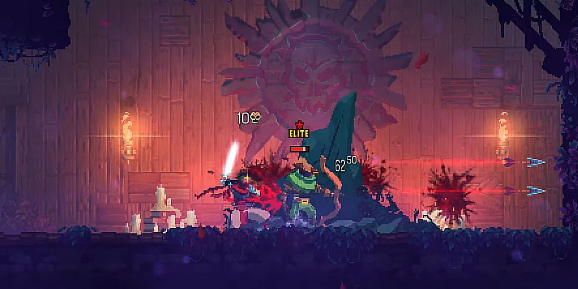 Dead Cells player attacking
