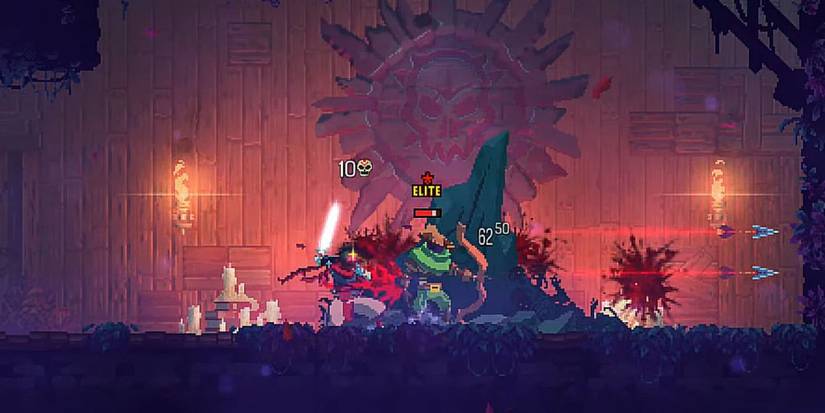 Dead Cells player attacking