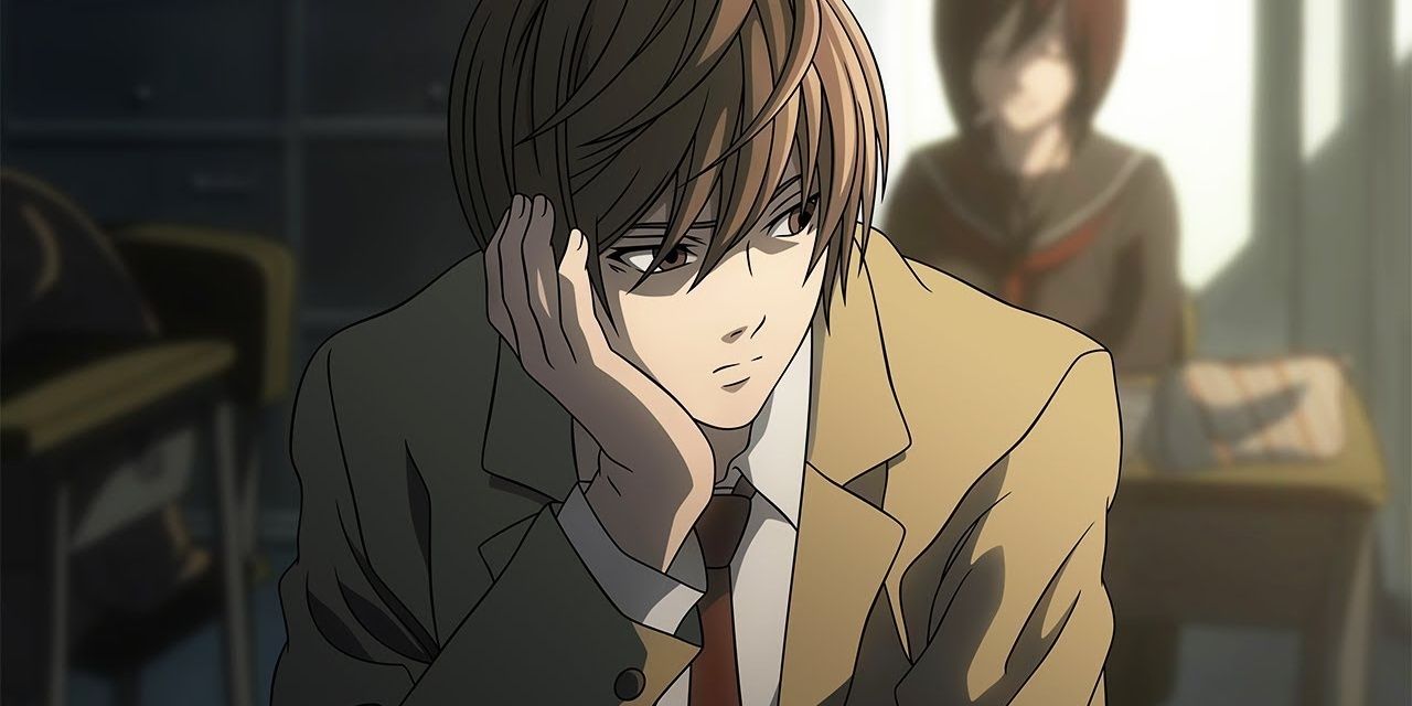 The anime character having thoughts in the class (Death Note)