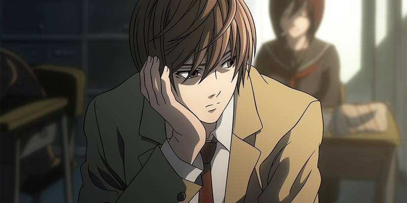 The anime character having thoughts in the class (Death Note)