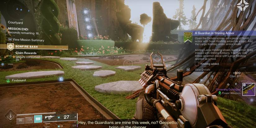 A Crowning Duologue drop after a Bonfire Bash run in Destiny 2