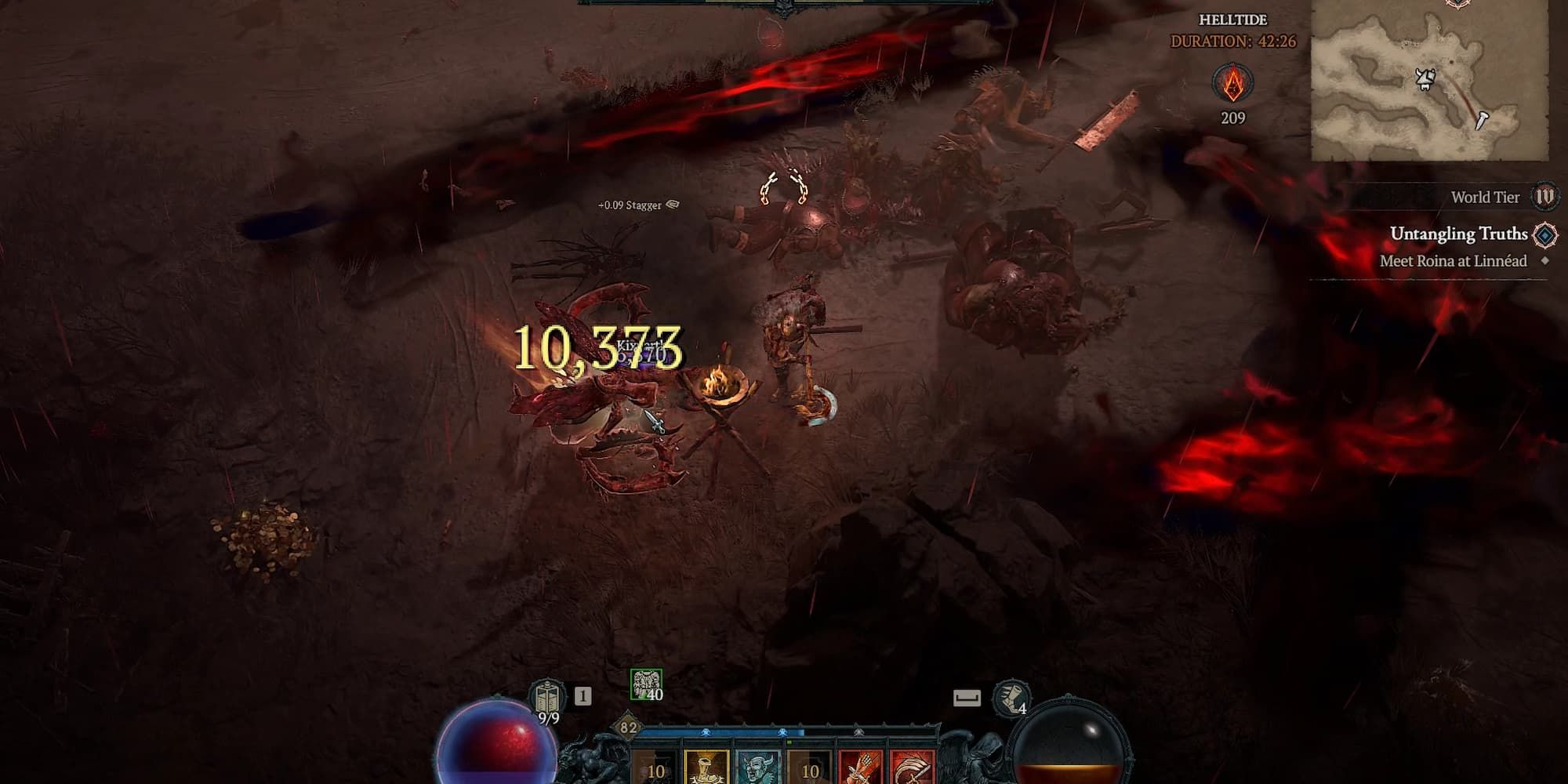 Diablo 4 Barbarian with Iron Skin active