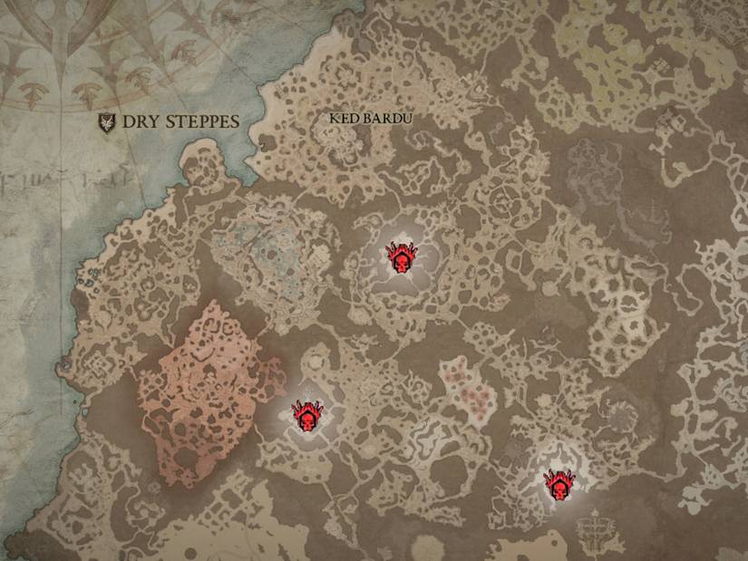 Diablo 4 Complete Dry Steppes Map All Strongholds Locations