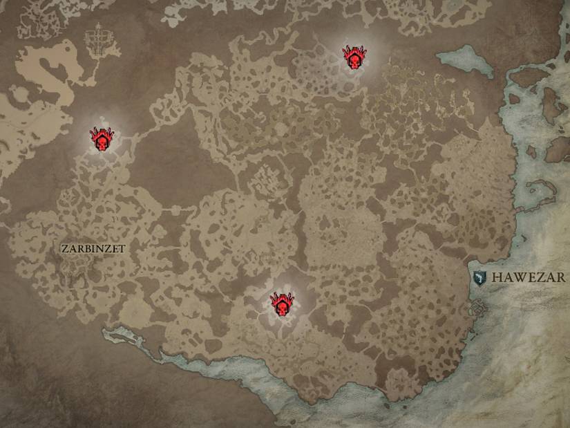 Diablo 4 Complete Hawezar Map All Strongholds Locations