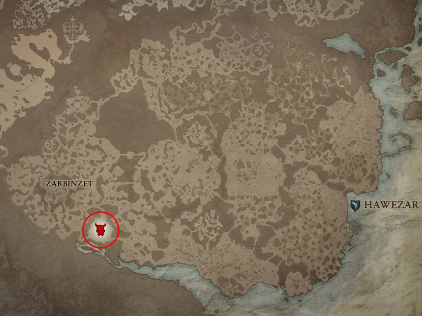 Diablo 4 Complete Hawezar Map World Boss Arena Location