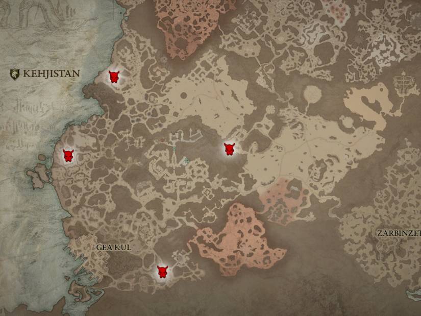 Diablo 4 Complete Kehjistan Map All Unique Elite Bosses Locations