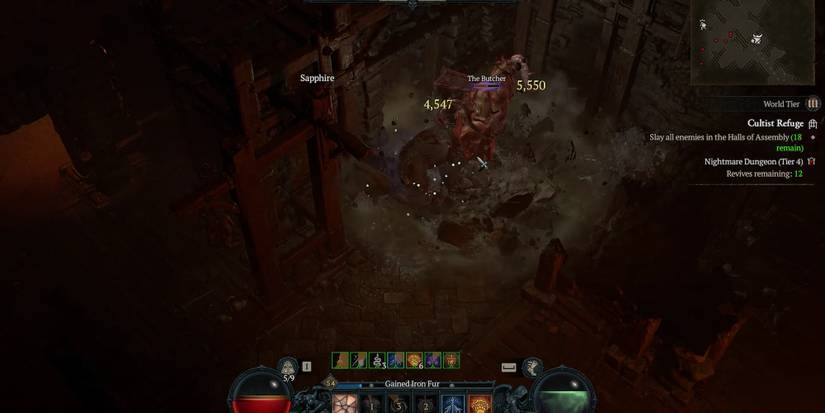 The Butcher in Diablo 4's Cultist Refuge dungeon