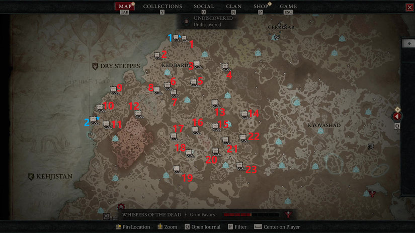 Map of the Cellars in Dry Steppes