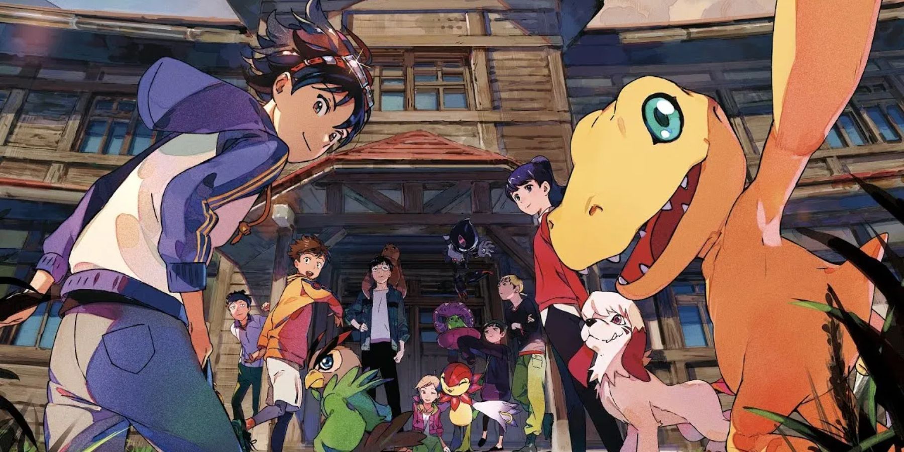 Promo art of character for Digimon Survive group picture