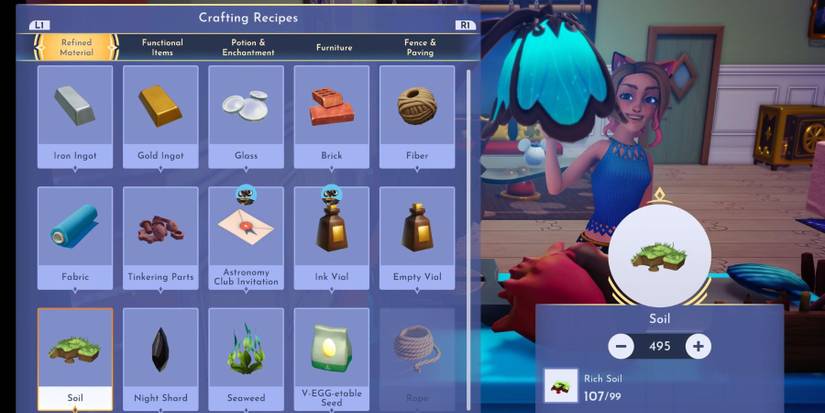 disney dreamlight valley craft soil with rich soil