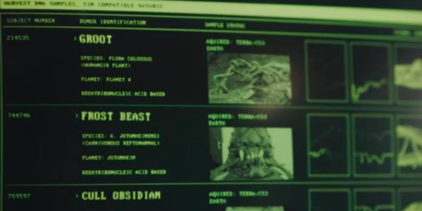 DNA samples listed in a computer in Secret Invasion