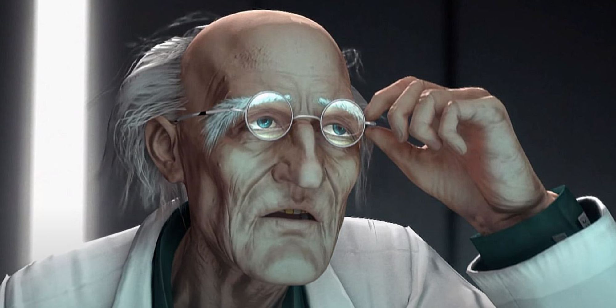 Dr. Bosconovitch holding glasses