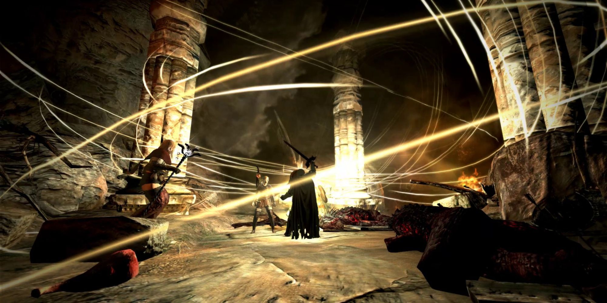 A player casting a spell in Dragon's Dogma: Dark Arisen