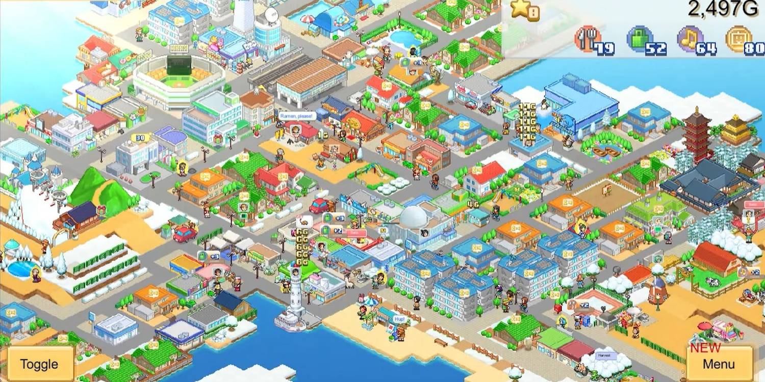 A town that is thriving after eight years and the play has 2,497 gold in Dream Town Island