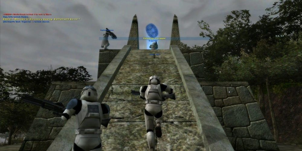 Clones Running n Up To Reach A Capture Point On Star Wars Battlefront (2002)
