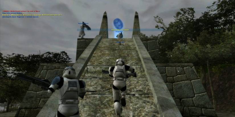 Clones Running n Up To Reach A Capture Point On Star Wars Battlefront (2002)