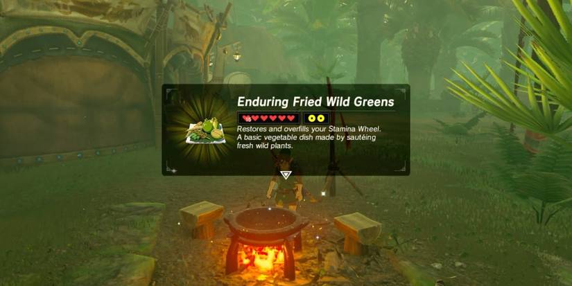 Enduring Fried wild Greens after being cooked