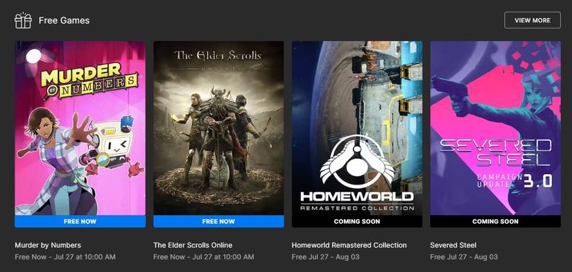 epic games store free games july 2023 homeworld severed steel