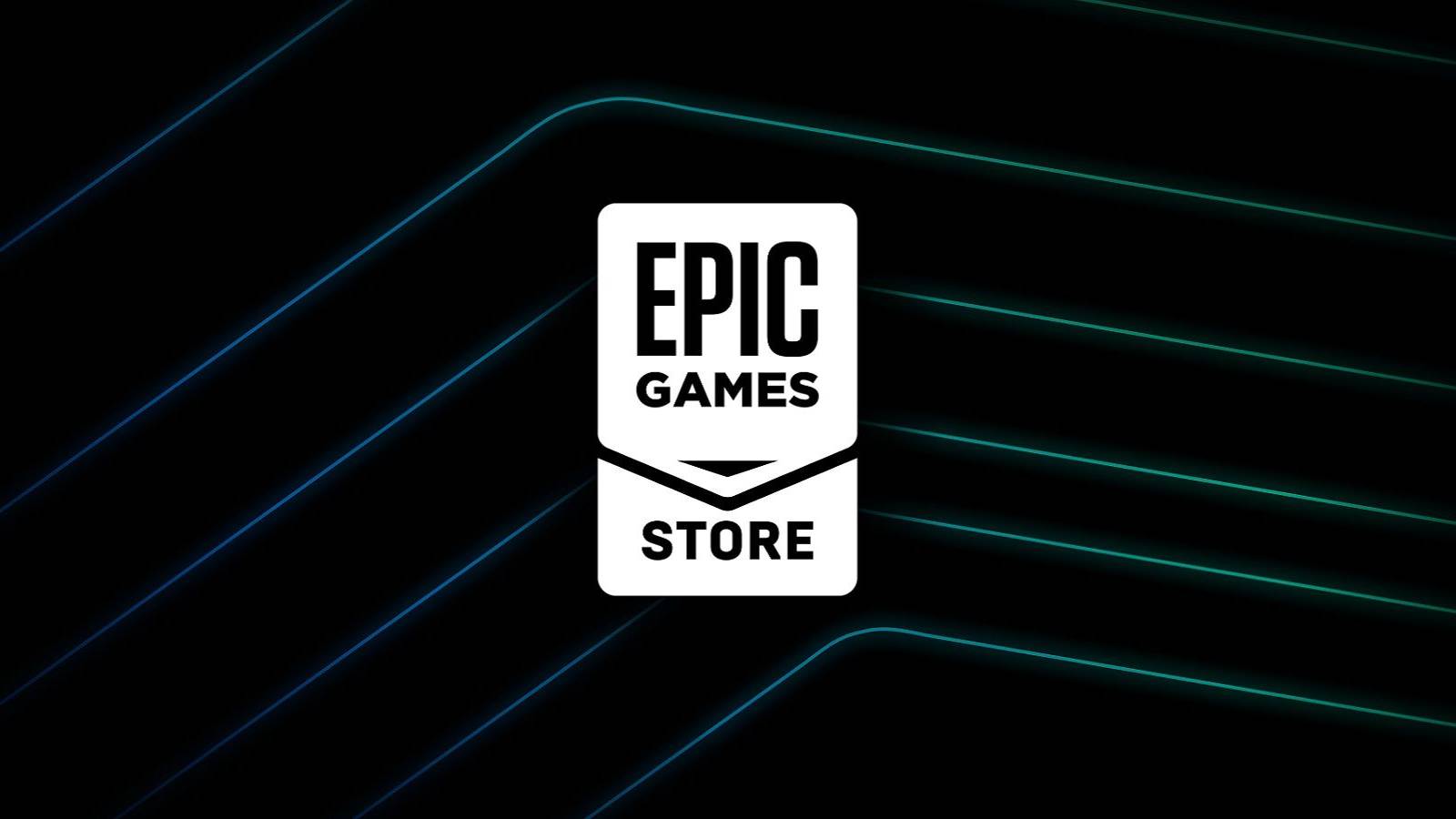 epic games store logo with lines in background