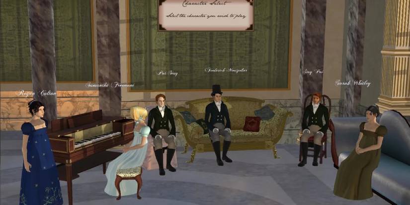 Screenshot shoqing the character selection for the MMORPG.