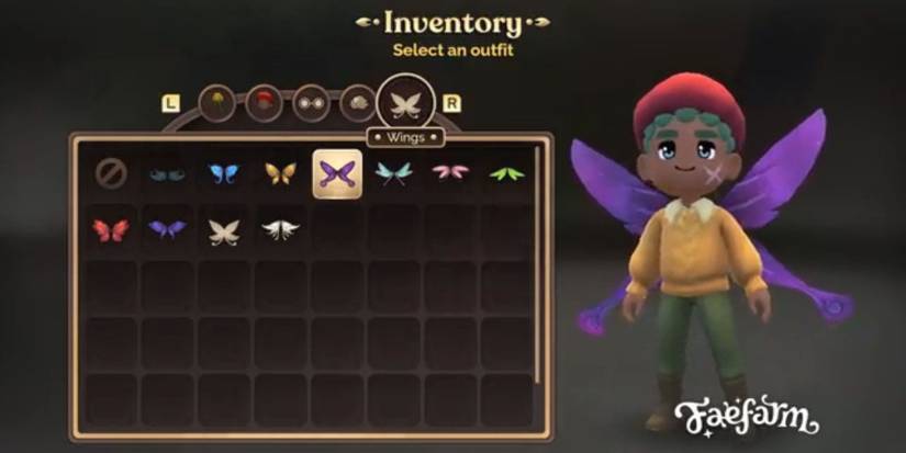 fae farm fairy wings character customization