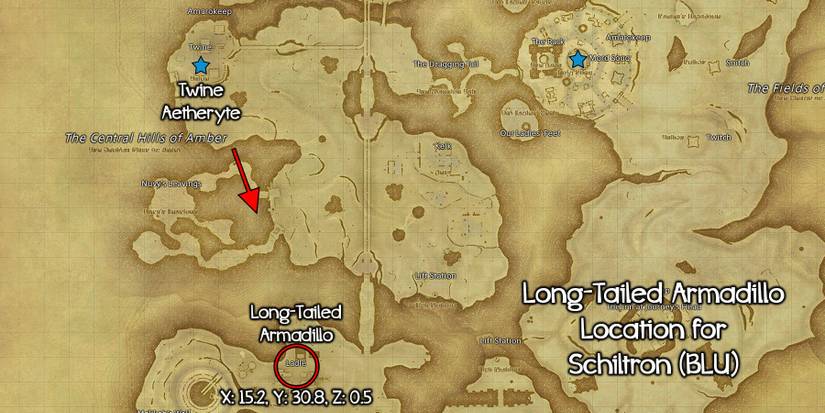 Long Tailed Armadillo location in Final Fantasy XIV.