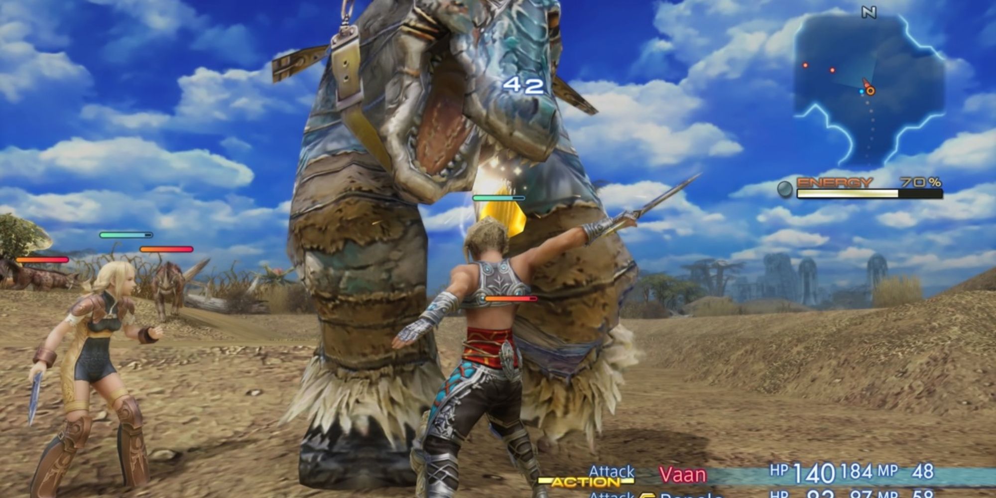 Fighting a battle in Final Fantasy 12