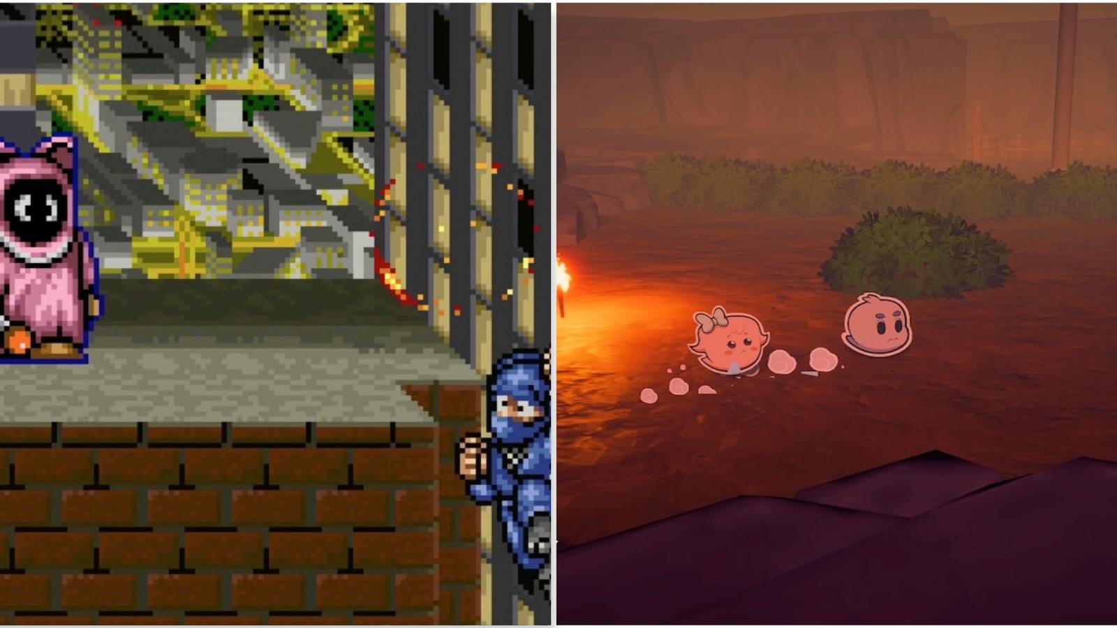 Fighting enemies in Avenging Spirit and exploring the world in The Outbound Ghost