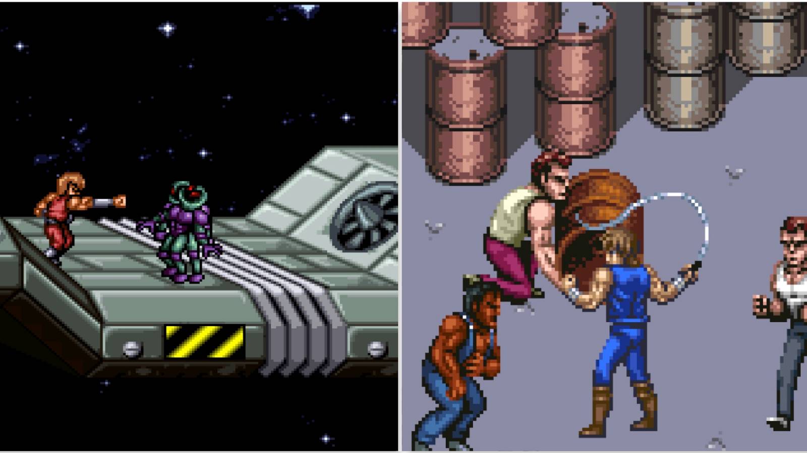 Fighting enemies in Battletoads & Double Dragon The Ultimate Team and Double Dragon Advance