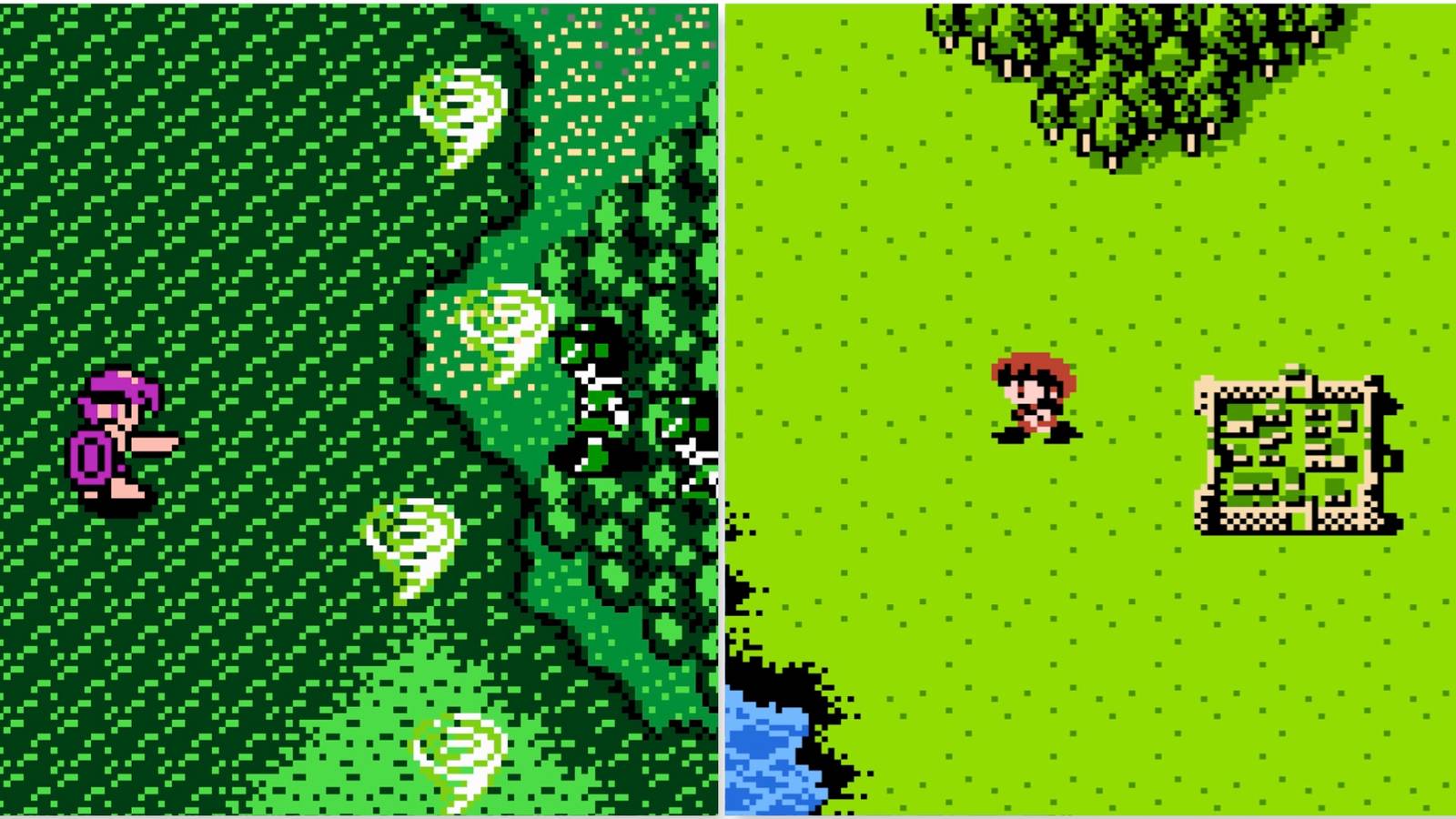 Fighting enemies in Crystalis and Exploring the world map in Faria