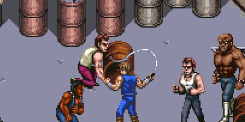 Fighting enemies in Double Dragon Advance