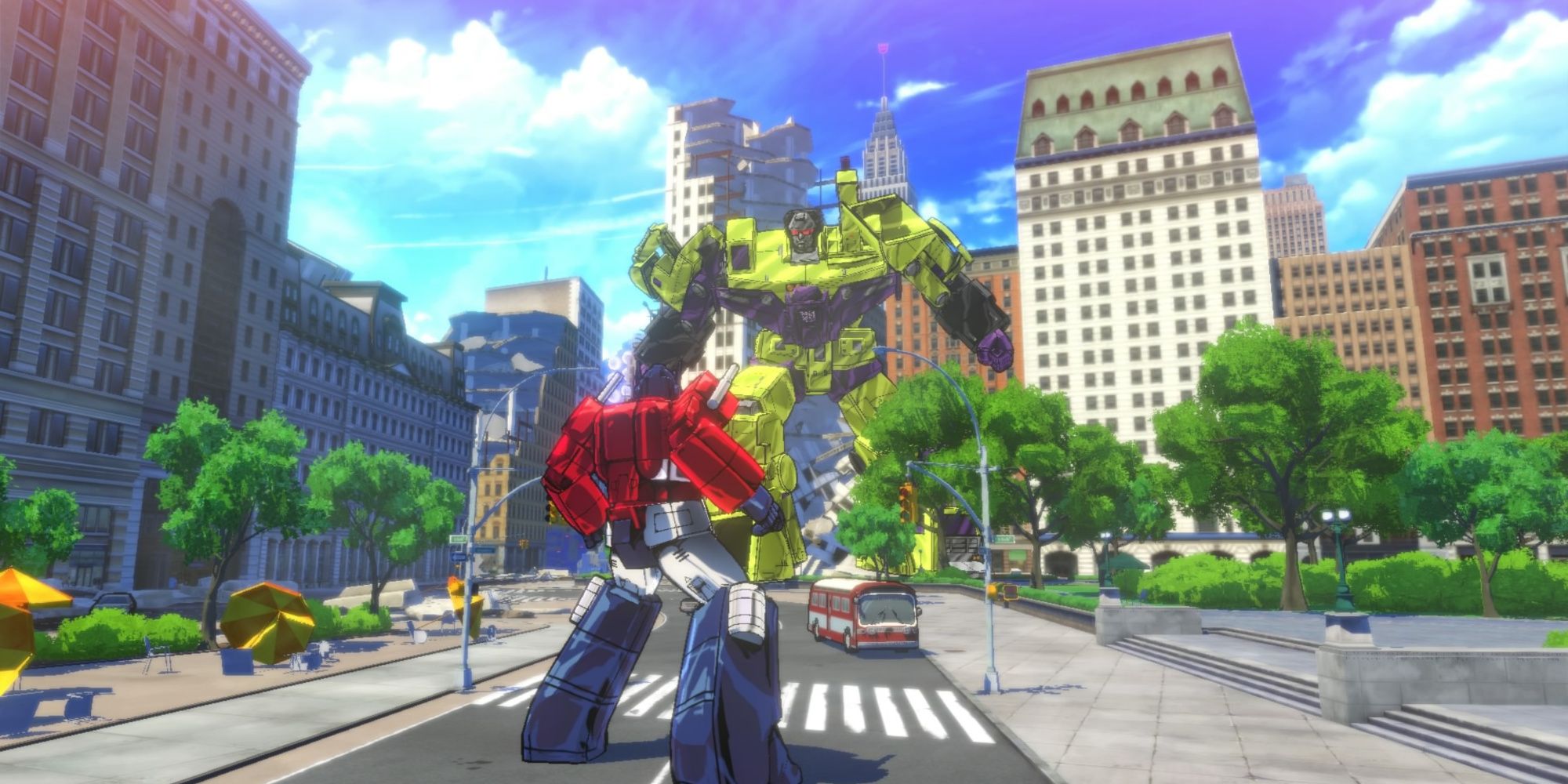 Fighting enemies in Transformers Devastation