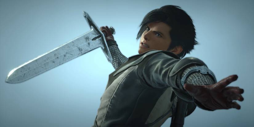 Young Clive swinging his sword in Final Fantasy 16