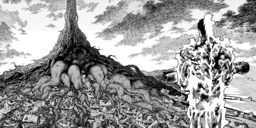 Fire Punch - Agni Holding A Charred Body Looking At The World Tree