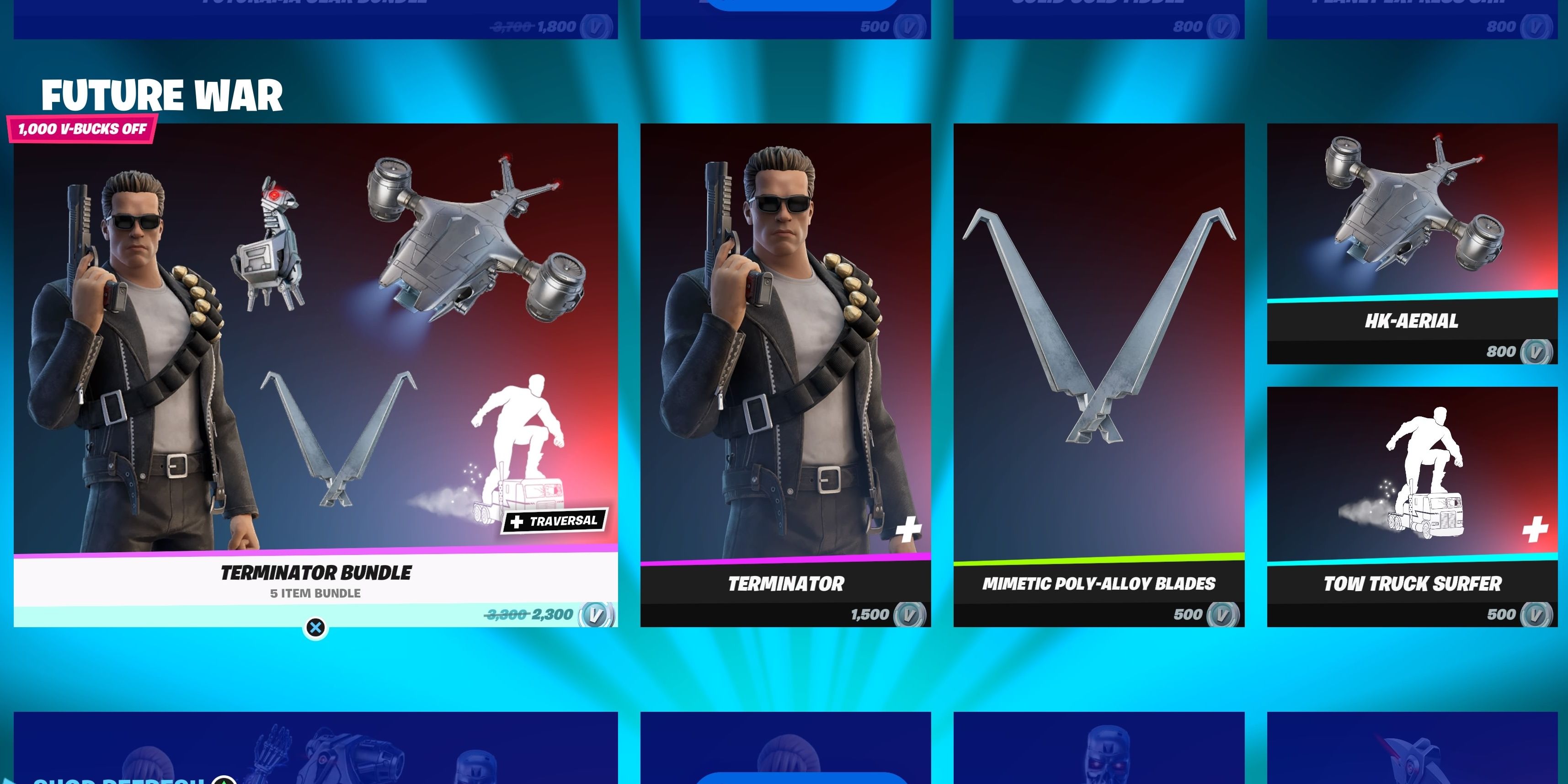 terminator future war bundle fortnite item shop 