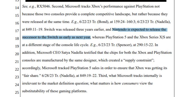 ftc v microsoft document nintendo switch 2024 confirmation