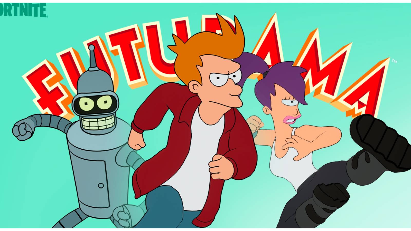 bender, fry and leela in fortnite