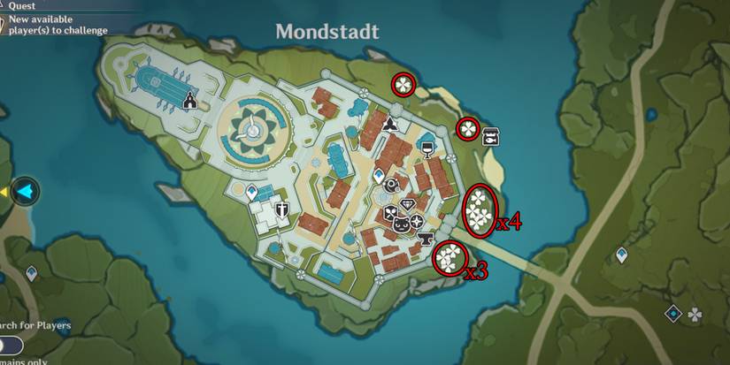 genshin imapct dandelion seeds location in mondstadt city