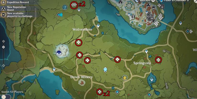 genshin imapct dandelion seeds location in springvale