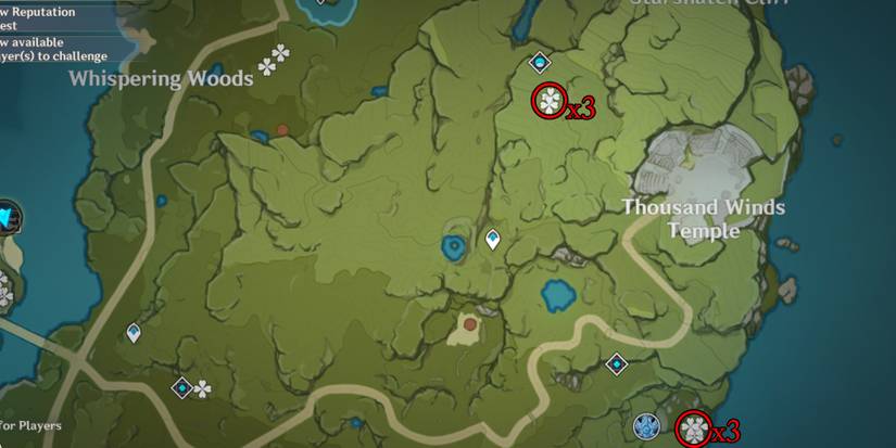 genshin imapct dandelion seeds location in starsnatch cliff