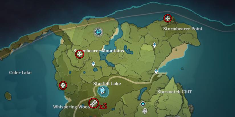 genshin imapct dandelion seeds location in stormbearer mountains