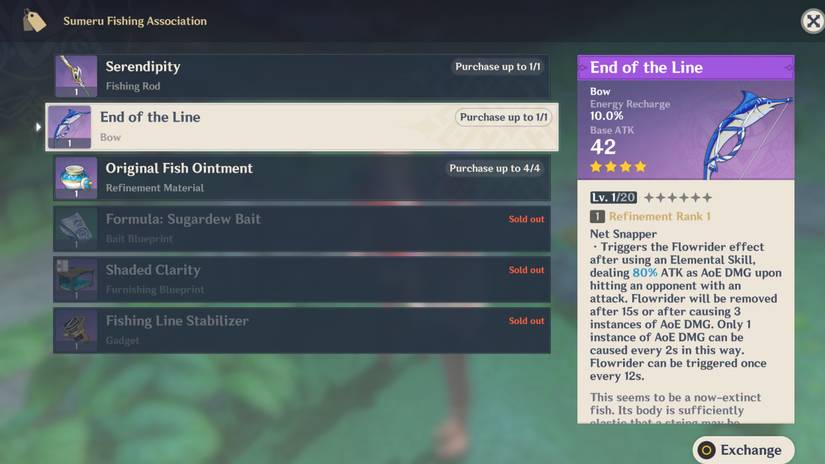 the free 4* bow end of the line in sumeru genshin impact