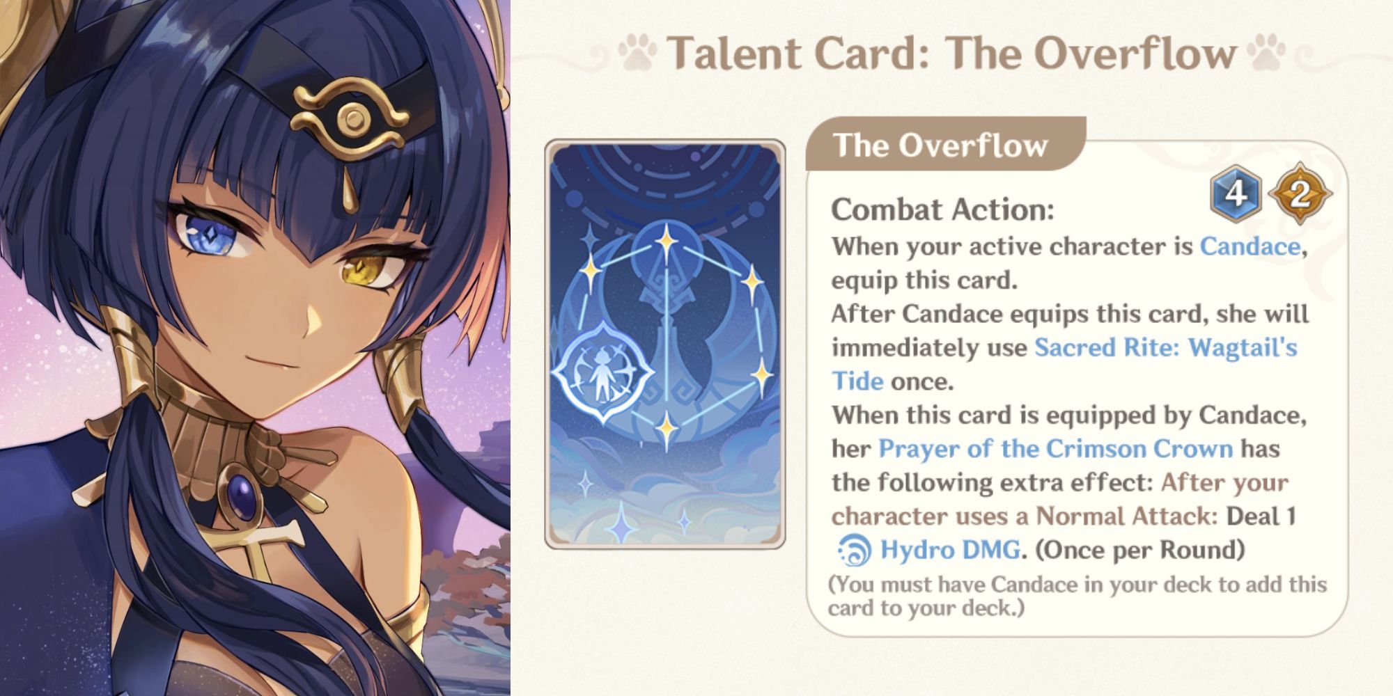 Genshin Impact Genius Invokation TCG Candace Talent Card