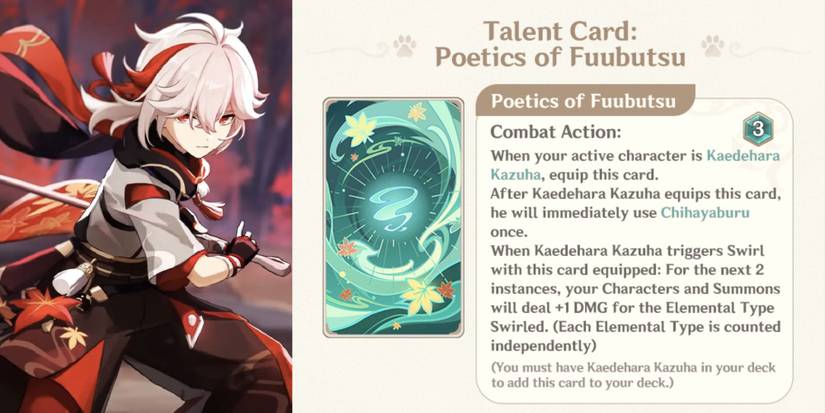 Genshin Impact Genius Invokation TCG Kazuha Talent Card