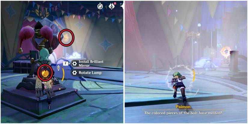 genshin impact how to solve the gleaming lamp puzzle